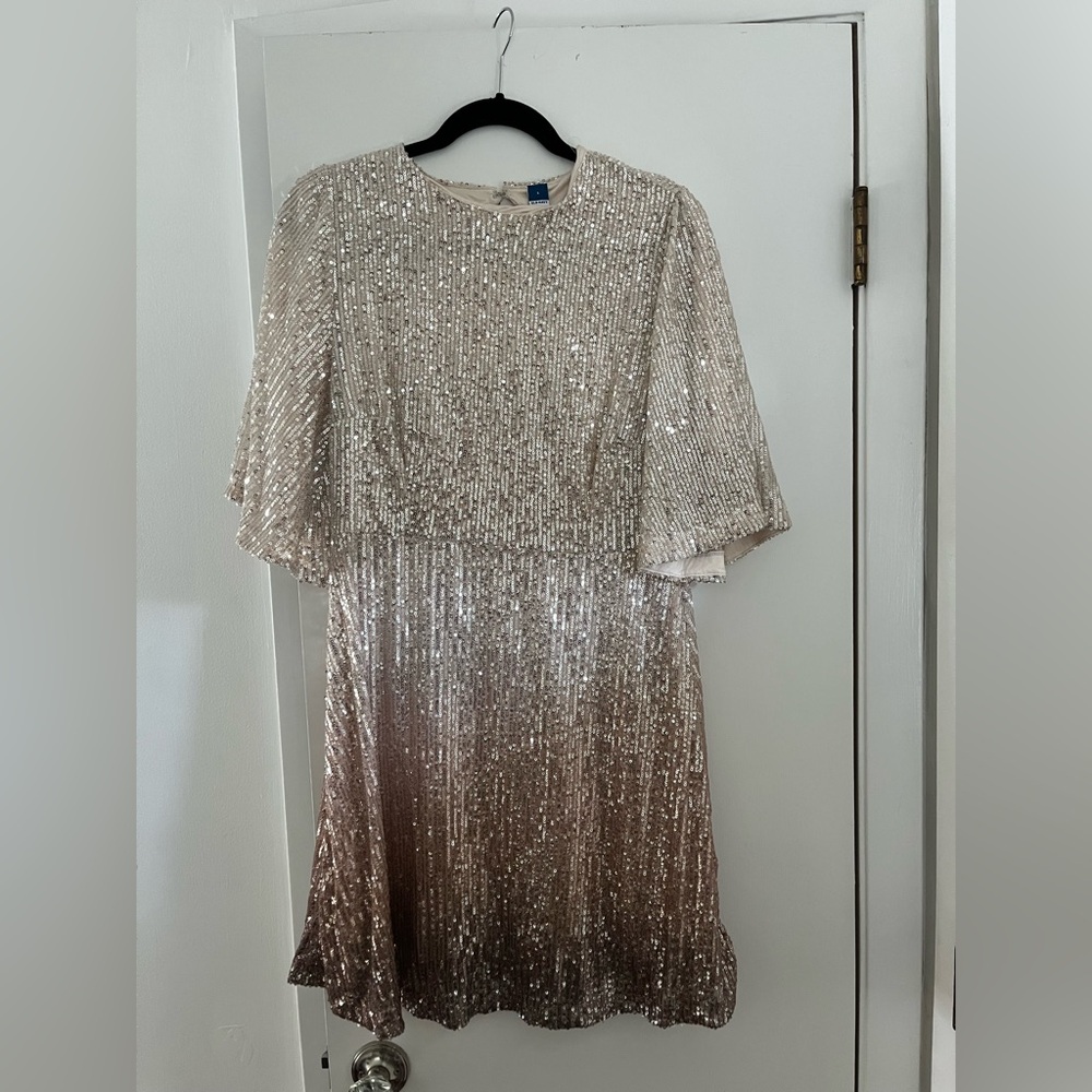 Elegant Sequin Cocktail Dress in Champagne NWT
